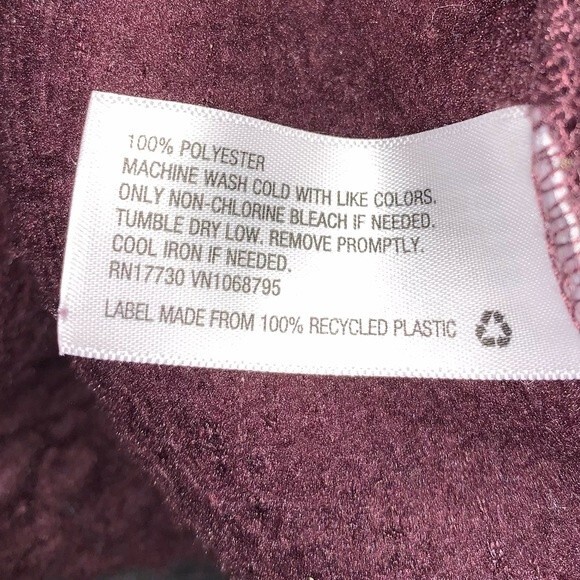 Burgundy Sherpa Fleece Gorpcore Granolacore Women’s S Pullover Jacket Sweatshirt - Picture 7 of 8